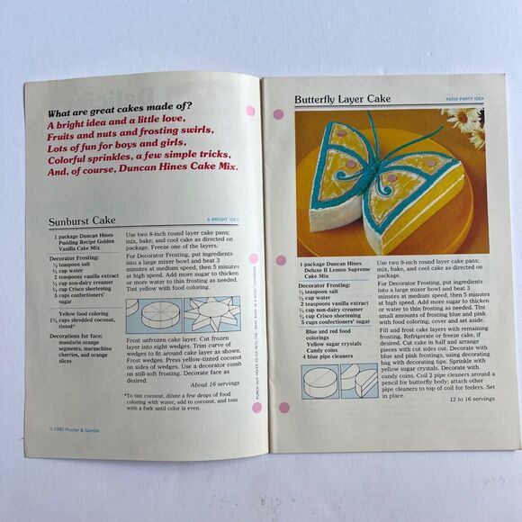 Vintage 1980 Cookbook Duncan Hines Delicious Cake Designs Paperback - Picture 3 of 10